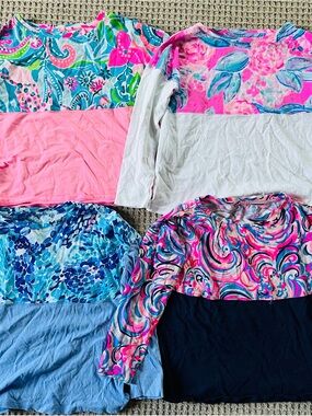 Lilly Pulitzer Girls' Long Sleeve Finn Tees: set of 4 tops bundle!